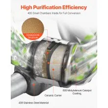 VEVOR Catalytic Converter, Compatible with Subaru Forester Impreza Legacy Outback/ SAAB 9-2X, 2.5L H4, Front, Replacement OE 16564, Stainless Steel High Flow Converter, for Exhaust Gas Purification