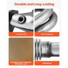 VEVOR Catalytic Converter, Compatible with Subaru Forester Impreza Legacy Outback/ SAAB 9-2X, 2.5L H4, Front, Replacement OE 16564, Stainless Steel High Flow Converter, for Exhaust Gas Purification