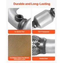 VEVOR Catalytic Converter, Compatible with Chevrolet Equinox/GMC Terrain/Chevy Captiva Sport, 2.4L L4, Front, Replacement OE 16581 16796, Stainless Steel High Flow, for Exhaust Gas Purification