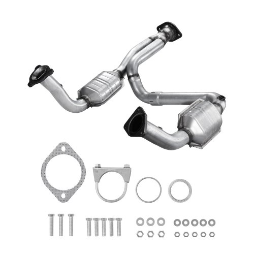 VEVOR Catalytic Converter, Compatible with Cadillac Escalade/Chevy Avalanche Silverado Suburban Tahoe/GMC Sierra Yukon, 4.3L V6, 4.8L/5.3L V8, Front, Left, Right, Replacement OE 15756278, 50366