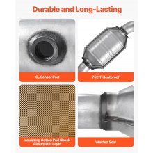 VEVOR Catalytic Converter, Compatible with Cadillac Escalade/Chevy Avalanche Silverado Suburban Tahoe/GMC Sierra Yukon, 4.3L V6, 4.8L/5.3L V8, Front, Left, Right, Replacement OE 15756278, 50366