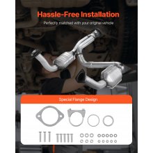 VEVOR Catalytic Converter, Compatible with Cadillac Escalade/Chevy Avalanche Silverado Suburban Tahoe/GMC Sierra Yukon, 4.3L V6, 4.8L/5.3L V8, Front, Left, Right, Replacement OE 15756278, 50366