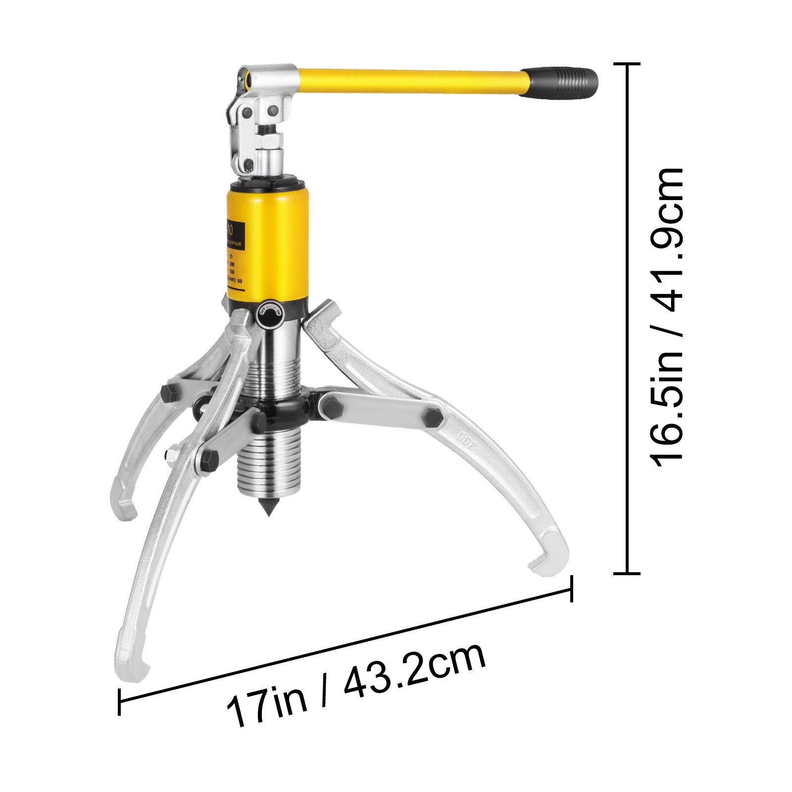VEVOR 10 Ton Hydraulic Gear Puller Adjustable 3 Jaws Wheel Bearing Pulling Separator 3 in 1 Pump Oil Tube Drawing Machine Wheel Bearing Hub Removal Tool