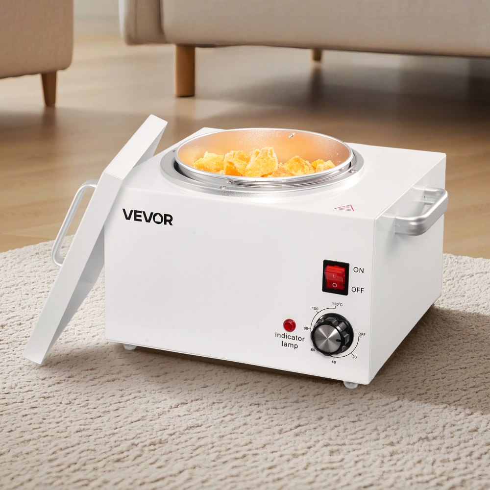 VEVOR Single Wax Warmer, 3000ML 300W Professional Wax Warmer for Hair Removal, 32 ℉ to 248 ℉ Adjustable Electric Waxing Heater Pot with 100PCS Sticks & 50PCS Papers for Home Use, Beauty Salon, Spa