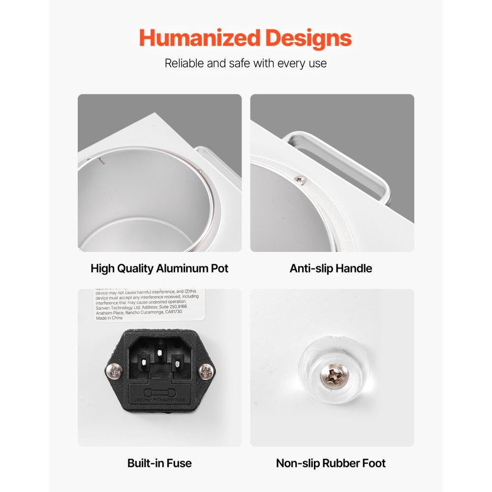 VEVOR Single Pot Wax Warmer, 3000ML 300W Professional Wax Warmer for Hair Removal, 32 ℉ - 212℉ Adjustable Electric Waxing Heater with 100PCS Waxing Sticks for Home Use, Beauty Salon, Spa