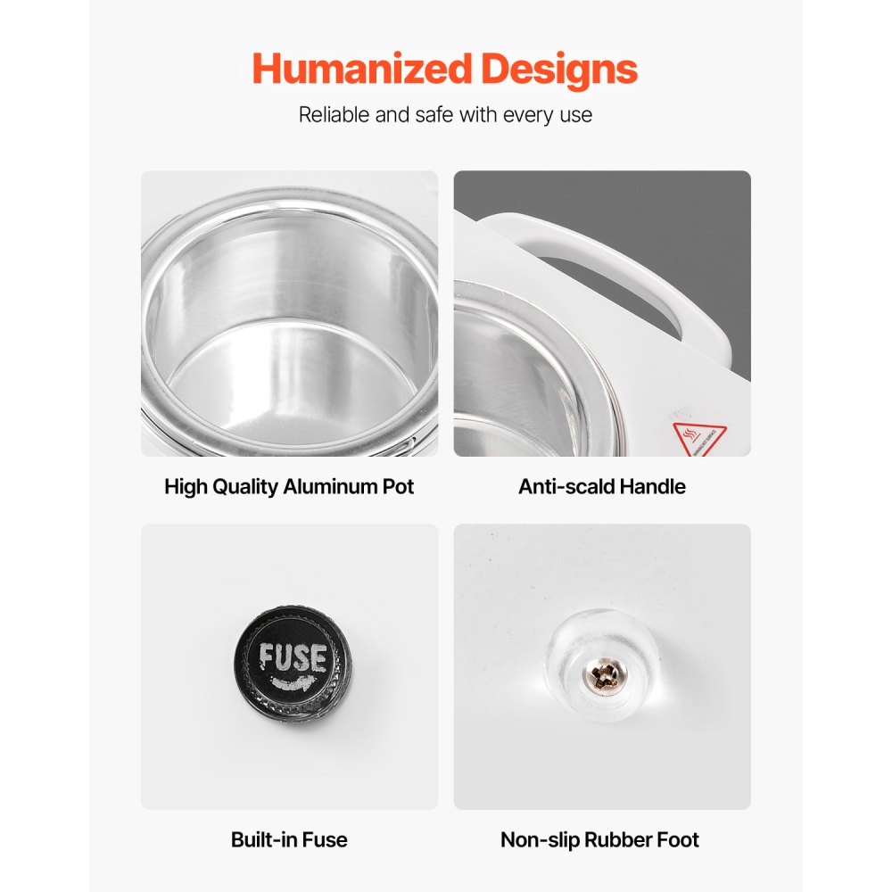 VEVOR Double Wax Warmer, 1200ML Professional Dual Wax Warmer for Hair Removal, 32 ℉ - 212℉ Adjustable Electric Waxing Heater Pot with 50PCS Waxing Sticks for Home Use, Beauty Salon, Spa