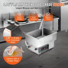 VEVOR Mobile Fryer Filter, 18L Oil Tank Capacity, Oil Filtration System with 10 L/min Oil Filtration Speed, Mobile Frying Oil Filtering System with Swivel Wheels, Oil Hose for Restaurant Burger Stores