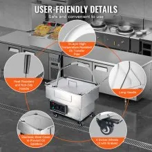 VEVOR Mobile Fryer Filter, 18L Oil Tank Capacity, Oil Filtration System with 10 L/min Oil Filtration Speed, Mobile Frying Oil Filtering System with Swivel Wheels, Oil Hose for Restaurant Burger Stores