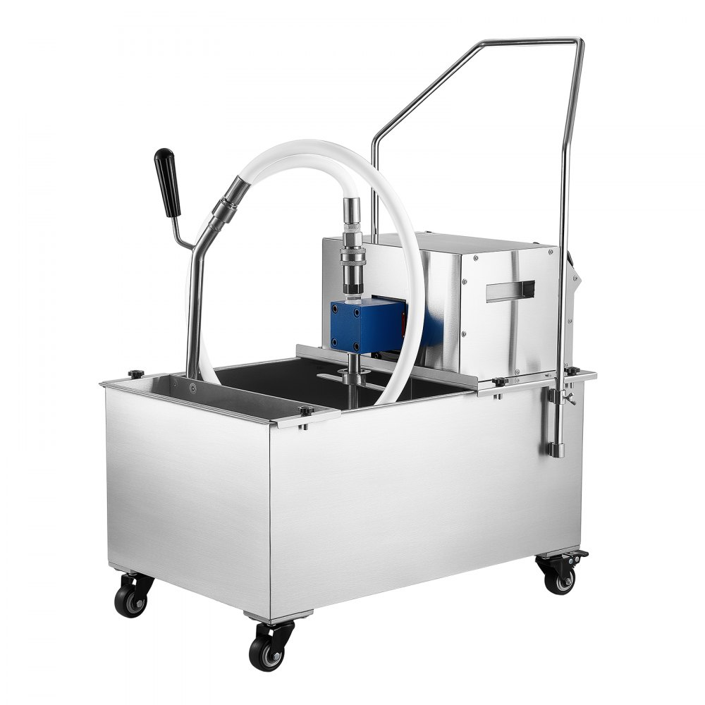 VEVOR Commercial Mobile Fryer Filter Machine, 55L /14.5Gal Filter Truck Cart, 250W Deep Frying Oil Filtration System, Stainless Steel, 12 L/min Filtering Speed, for Restaurant, Kitchen, Burger Shop