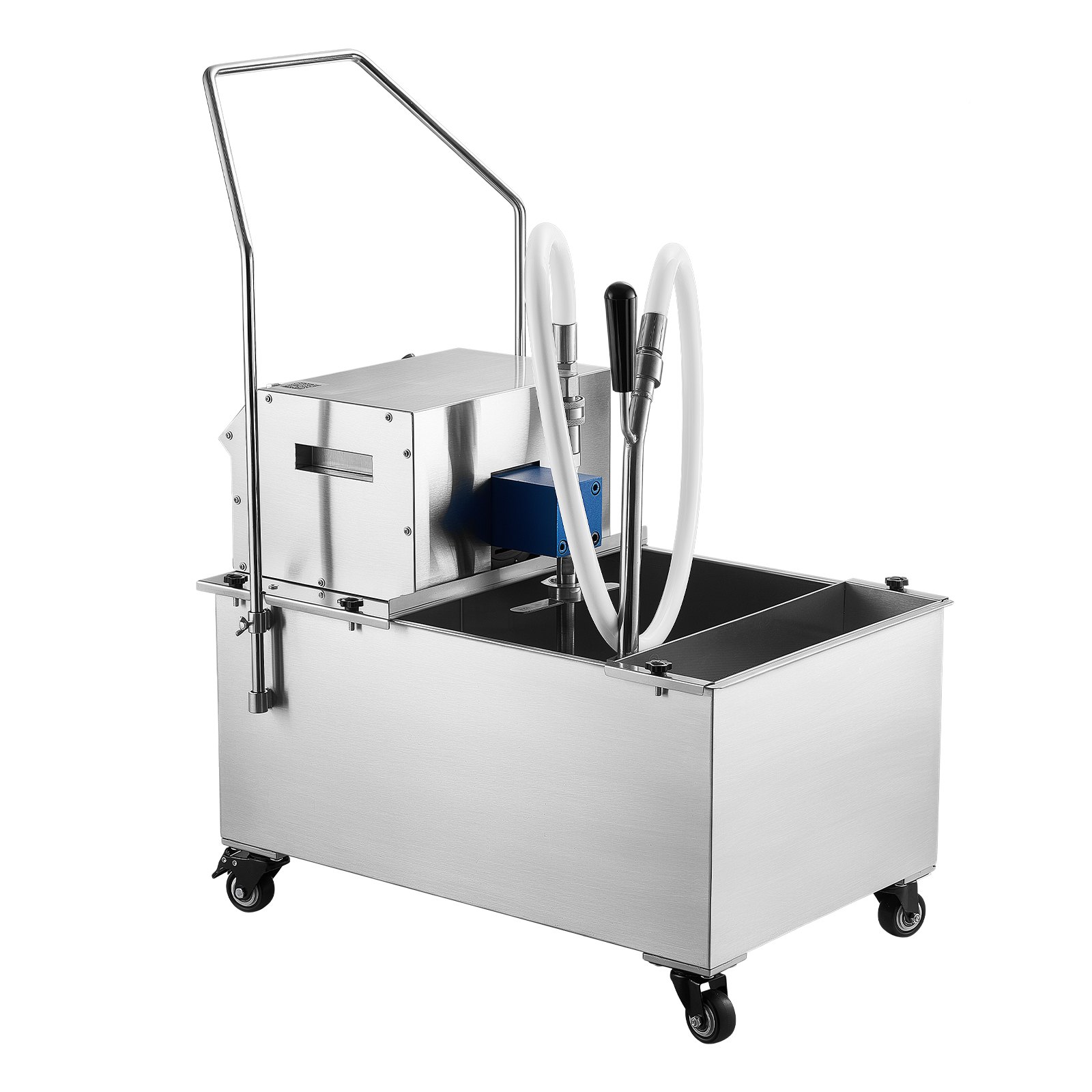 VEVOR Commercial Mobile Fryer Filter Machine, 55L /14.5Gal Filter Truck Cart, 250W Deep Frying Oil Filtration System, Stainless Steel, 12 L/min Filtering Speed, for Restaurant, Kitchen, Burger Shop