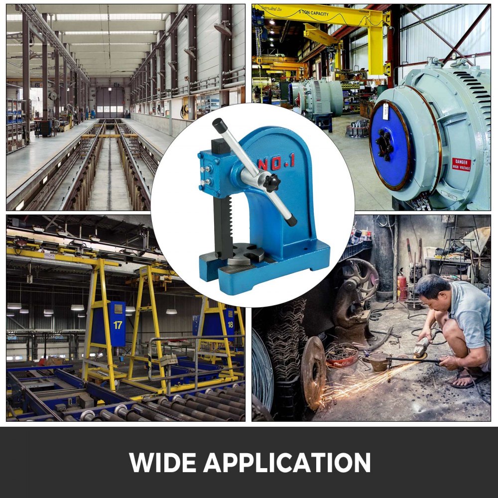 VEVOR Manual Arbor Press 1 Ton, Heavy Duty Arbor Press with 4-5/8 Inch Maximum Height, Manual Desktop Arbor Press Cast Iron Material, for Riveting Punching Holes