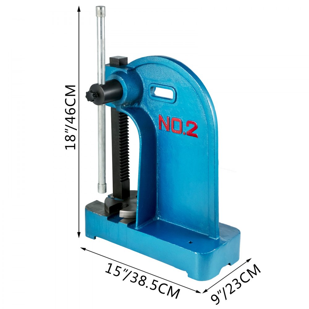 VEVOR Manual Arbor Press 2 Ton, Heavy Duty Arbor Press with 7.1 Inch Maximum Height, Manual Desktop Arbor Press Cast Iron Material, for Riveting Punching Holes