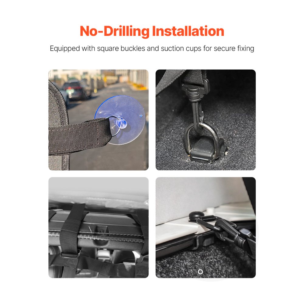 VEVOR Dog Car Barrier, Mesh Cargo Pet Net for Jeep Wrangler JK 2007-2017 JL 20018-2024, Vehicle Pet Barrier Fits Behind Rear Seat Cargo Area, Scratch and Tear-Resistant Polyester Mesh, Easy to Install