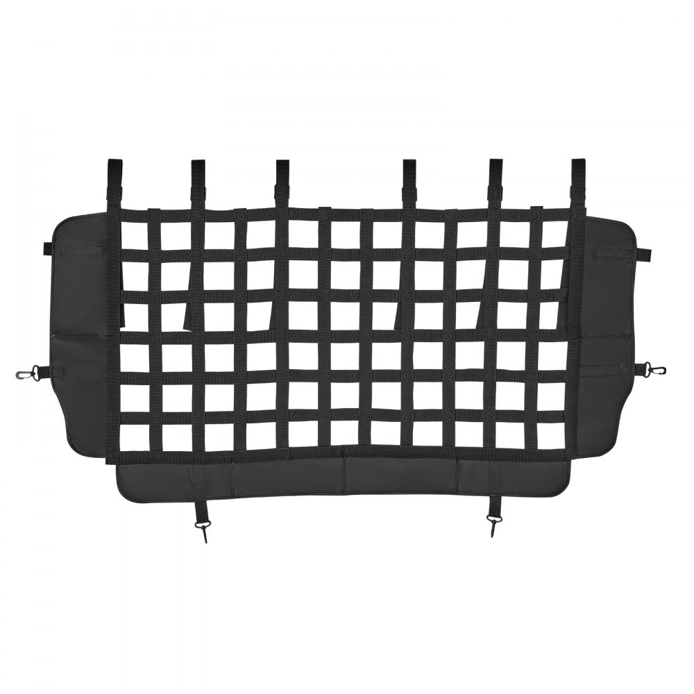 VEVOR Dog Car Barrier, Mesh Cargo Pet Net for Jeep Wrangler JK 2007-2017 JL 20018-2024, Vehicle Pet Barrier Fits Behind Rear Seat Cargo Area, Scratch and Tear-Resistant Polyester Mesh, Easy to Install