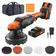 VEVOR 20V Cordless Buffer Polisher, 6-inch Brushless Dual Action Polisher for Car with 1PCS 4.0Ah Battery, 6 Variable Speed ​​3800RPM Car Random Orbital Polisher for Auto Detailing, Waxing, Polishing