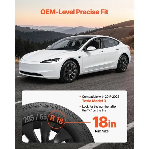 Ilukilbid Tesla Model 3 18" (2017–2023), 4 tk, mattmust — pilt 2