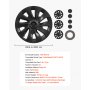 VEVOR Hubcaps Wheel Covers for 2017-2023 Tesla Model 3, 18 Inch Set of 4 Wheel Rim Cover Hubcaps OEM Style Replacement, R18 Size Snap On Car Hub Caps, Premium 10-Spoke ABS Tire Rim Caps, Matte Black