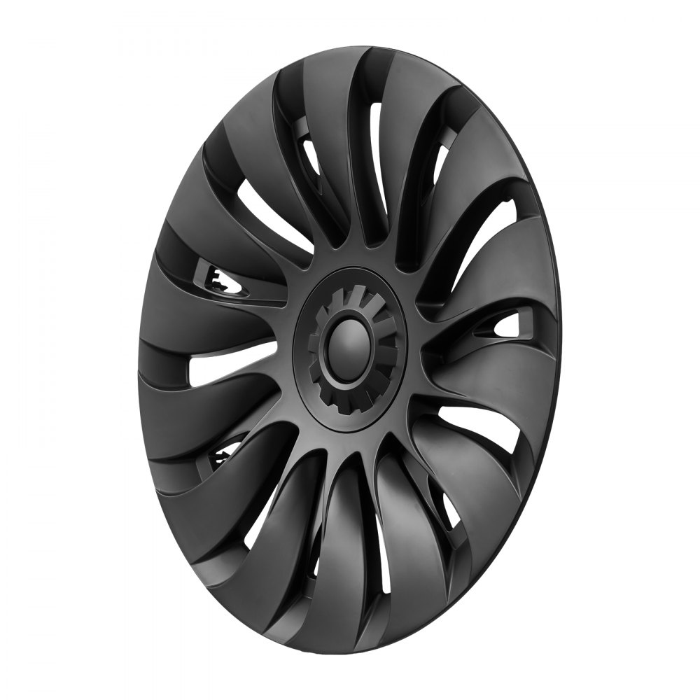 VEVOR Hubcaps Wheel Covers for 2021-2024 Tesla Model Y, 19 Inch Set of 4 Wheel Rim Cover Hubcaps OEM Style Replacement, R19 Size Snap On Car Hub Caps, Premium 14-Spoke ABS Tire Rim Caps, Matte Black