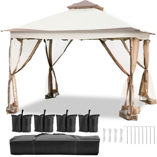 Vevor 12'x12' Pop-up Canopy Gazebo Outdoor Tent W/ Air Vent & Netting Sidewalls