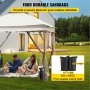 VEVOR Outdoor Canopy Gazebo Tent, Portable Canopy Shelter with 12\'x12\' Large Shade Tents for Parties, Backyard, Patio Lawn and Garden, 4 Sandbags, Carrying Bag and Netting Included, Brown