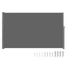 VEVOR Gray Retractable Patio Screen 63 Inch In Height Retractable Screen 118 Inch In Length Office Dividers Partition Wall Outdoor Retractable Gate Retractable Fence Outdoor Screens for Patio Privacy