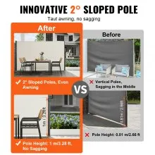VEVOR Creamy-white Retractable Patio Screen 118 Inch In Length Office Dividers 63 Inch In Height Retractable Screen Partition Wall Outdoor Retractable Gate Retractable Fence Screens For Patio Privacy