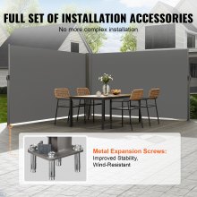 VEVOR Gray Retractable Patio Screen 63 Inch In Height Retractable Screen 236 Inch In Length Office Dividers Partition Wall Outdoor Retractable Gate Retractable Fence Outdoor Screens for Patio Privacy