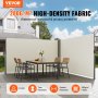 VEVOR Beige Retractable 63''*236'' Awning-Rugged Full Aluminum Rust-Proof; Patio Sunshine Screen; Privacy Divider; Wind Screen. Longer Service Life, Suitable for Courtyard, Roof Terraces and Pools