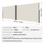 VEVOR Retractable Side Awning, 63''x 236'' Aluminum Outdoor Privacy Screen, 280g Polyester Water-proof Retractable Patio Screen, UV 30+ Room Divider Wind Screen for Patio, Backyard, Balcony, Beige