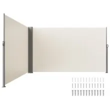 VEVOR Creamy-white Retractable Patio Screen 63 Inch In Height Retractable Screen 236 Inch In Length Office Dividers Partition Wall Outdoor Retractable Gate Retractable Fence Screens for Patio Privacy