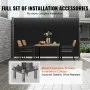 patio with VEVOR retractable side awning and outdoor dining set, featuring full installation accessories.