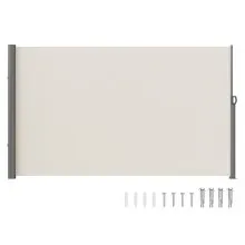 VEVOR Creamy-white Retractable Patio Screen 71 Inch In Height Retractable Screen 118 Inch In Length Office Dividers Partition Wall Retractable Gate Retractable Fence Outdoor Screens for Patio Privacy