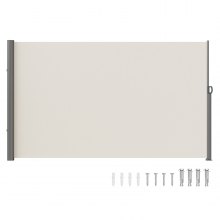 VEVOR Creamy-white Retractable Patio Screen 71 Inch In Height Retractable Screen 118 Inch In Length Office Dividers Partition Wall Retractable Gate Retractable Fence Outdoor Screens for Patio Privacy