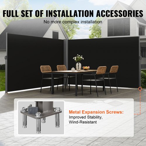 Store Latéral Extensible Pour Terrasse Et Balcon – Tissu Polyester 180 G/m², Anthracite – Dimensions 120 X 300 Cm – Montage Facile à La Manivelle - 6