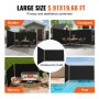 VEVOR 236\" x 71\"Black Retractable Awnig-Rugged Full Aluminum Rust-Proof Patio Sunshine Privacy Divider Wind Screen. Longer Service Life, Suitable for Courtyard, Roof Terraces and Pools