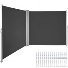 VEVOR Black Retractable Patio Screen 236 Inch In Length Office Dividers 71Inch In Height Retractable Screen Partition Wall Outdoor Retractable Gate Retractable Fence Outdoor Screens For Patio Privacy