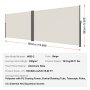 Toldo lateral retráctil VEVOR, pantalla de privacidad exterior de aluminio de 71'' x 236'', pantalla retráctil de poliéster impermeable de 280 g para patio, separador de ambientes con protección UV 30+ y cortavientos para patio, jardín y balcón, color beige.