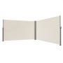 Toldo lateral retráctil VEVOR, pantalla de privacidad exterior de aluminio de 71'' x 236'', pantalla retráctil de poliéster impermeable de 280 g para patio, separador de ambientes con protección UV 30+ y cortavientos para patio, jardín y balcón, color beige.