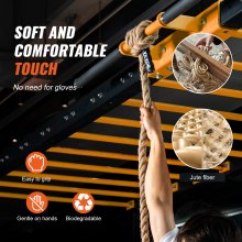 Cuerda de escalada para gimnasio VEVOR de 1" x 100 pies, cuerda de entrenamiento de fuerza para ejercicios en casa