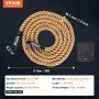VEVOR Gym Climbing Rope, 1.5" Diameter 30 ft Length Gym Fitness Training Rope, Gym Exercise Workout Rope for Adults, Climbing Rope for Fitness and Strength Training, Climbing Exercise, Home Workout