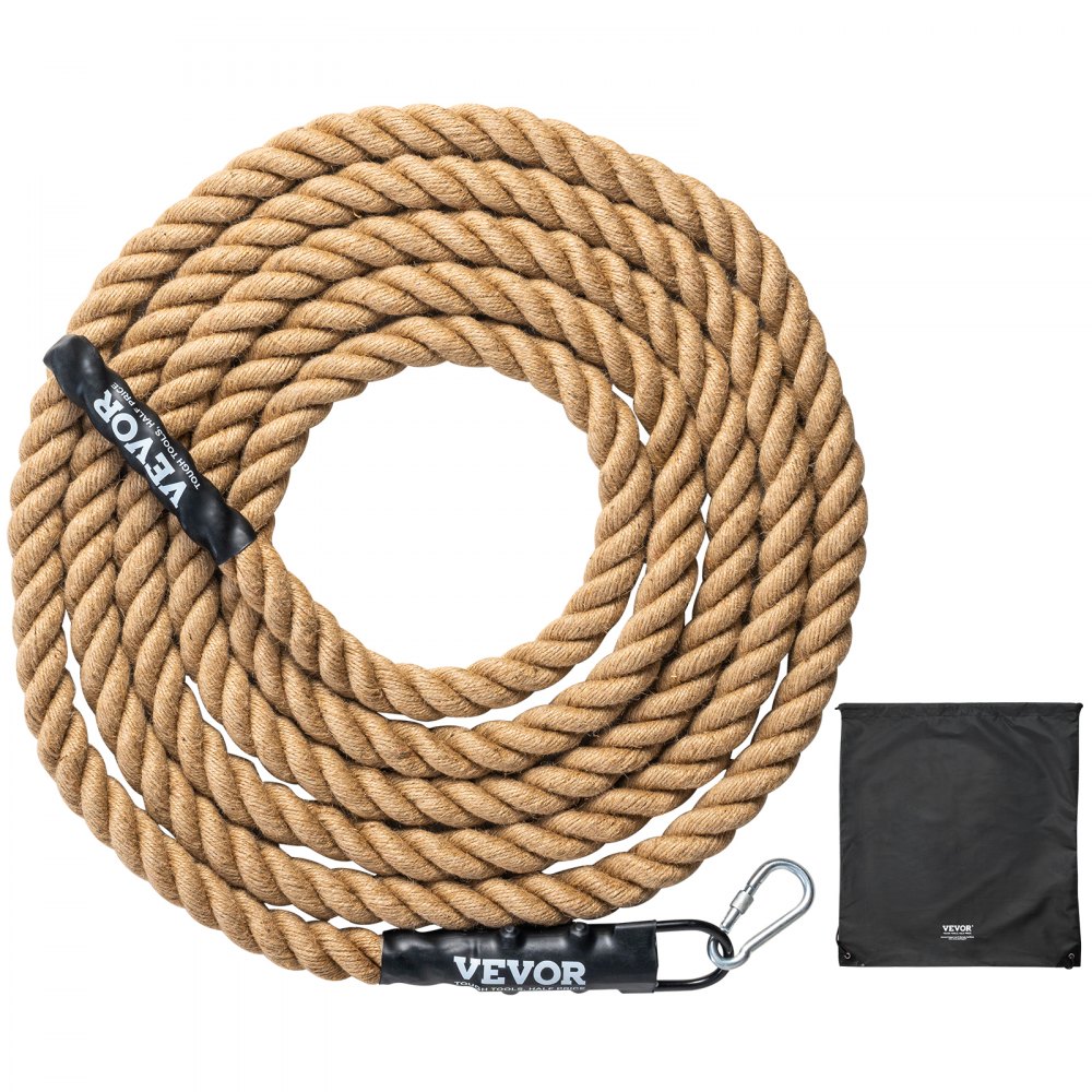 Corde d'escalade de gym VEVOR 1,5"x25FT Corde de musculation pour exercices à domicile