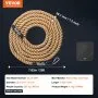 VEVOR 3.8 cm x 762 cm Gym Climbing Rope Fitness Strength Training Rope Home Exercise