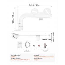 VEVOR Bidet Attachment for Toilet Self-Cleaning Dual Nozzles Adjustable Pressure