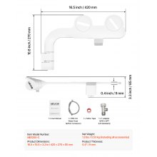 Bidet Attachment for Toilet Self-Cleaning Dual Nozzles Adjustable Pressure