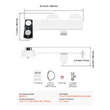 Bidet Attachment for Toilet Non-Electric Dual Nozzles Adjustable Pressure