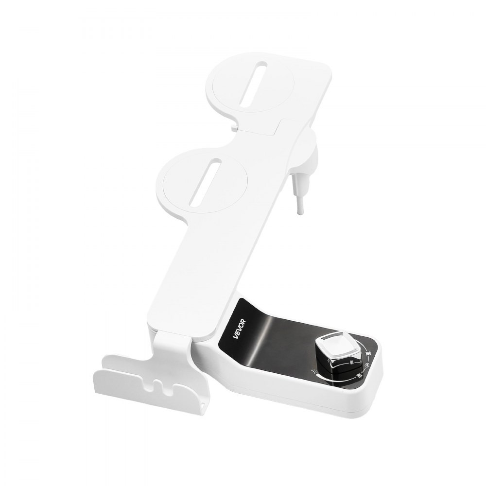 Accesorio de bidé VEVOR para inodoro, asiento de bidé ultrafino de 0,3", boquillas retráctiles dobles, presión de agua ajustable, rociador de agua fría no eléctrico para lavado frontal y trasero, color blanco