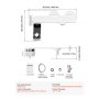 Accesorio de bidé VEVOR para inodoro, asiento de bidé ultrafino de 0,3", boquillas retráctiles dobles, presión de agua ajustable, rociador de agua fría no eléctrico para lavado frontal y trasero, color blanco