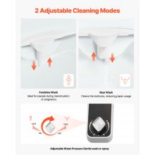 Bidet Attachment for Toilet 0.3" Thin Dual Nozzles Adjustable Pressure