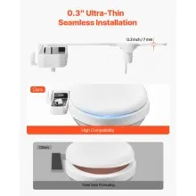 Bidet Attachment for Toilet 0.3" Thin Dual Nozzles Adjustable Pressure
