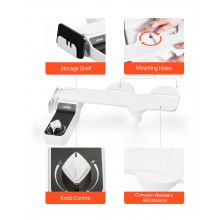 Bidet Attachment for Toilet 0.3" Thin Dual Nozzles Adjustable Pressure
